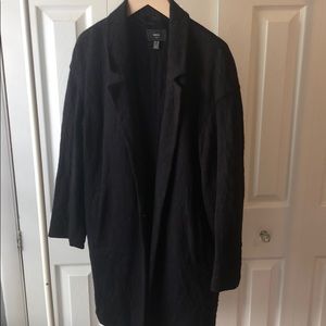 Mango Long Black Printed Cardigan Sweater